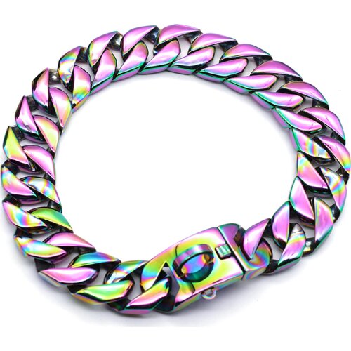 32mm metal dog collar stainless steel pet collar 2020 hot sale colorful pet chain Large dog bully doberman Pinscher collar