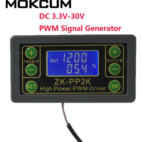 ZK-PP2K PWM Signal Generator 8A Driver Module for Motor/Lamp Dual Mode LCD PWM Pulse Frequency Duty Cycle Adjustable Module