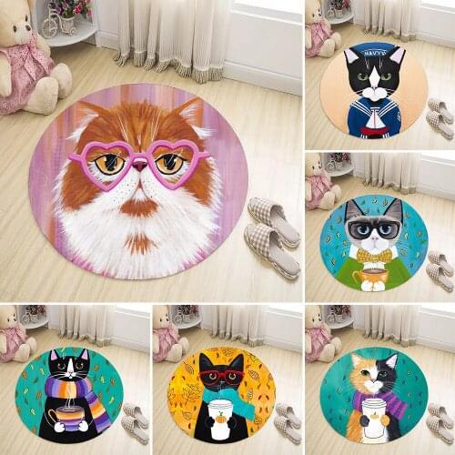 Cartoon Animal Avatar Mat Circle Pet Cute Rug Bedroom Living Room Korean Style Style-Washing Rug
