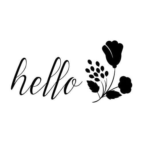 Creative Concept Ideas Hello Greeting with Flower CCI Decal Vinyl Sticker|Cars Trucks Vans Walls Laptop|Black|5.5 x 3.0