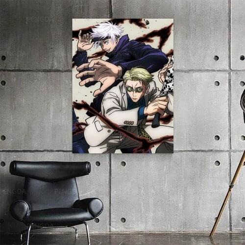 Wall Art Pictures HD Prints Colorful Fight Jujutsu Kaisen Boy Poster Home Decor Canvas Paintings Modular Frame For Living Room