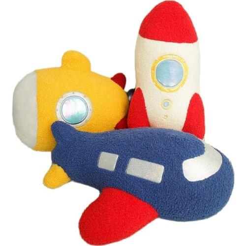 New Simulation Plane Submarine Rocket Cartoon Plush Toys Cosmic Pillow Stuffed High Quaity Soft Dolls Gift for Kids Home Decor