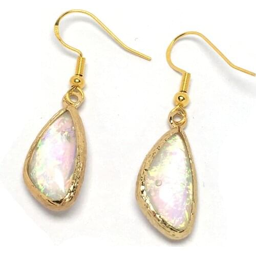 2020 new ladies DIY pendant earrings for gifts White artificial stone earrings size 11x23mm