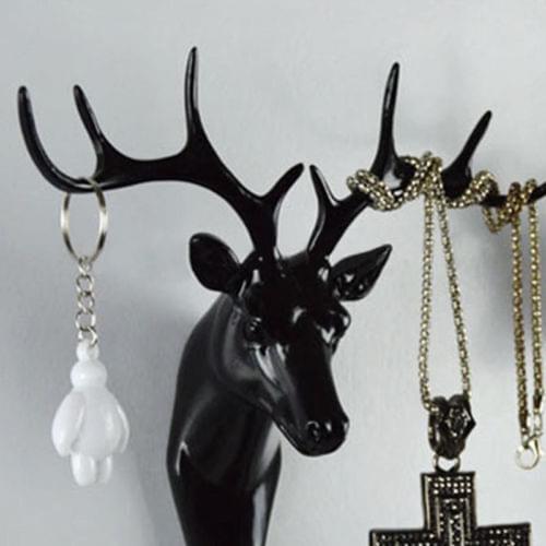 New Animal Deer Stags Head Hook Wall Hanger Rack Holder Resin Home Decor