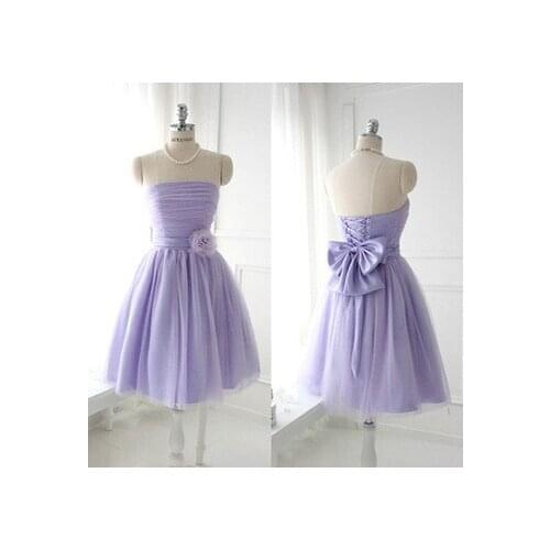 Pleated strapless bridesmaid dress can be customized quality beautiful short wedding dress 2021 New evening dress free shipping