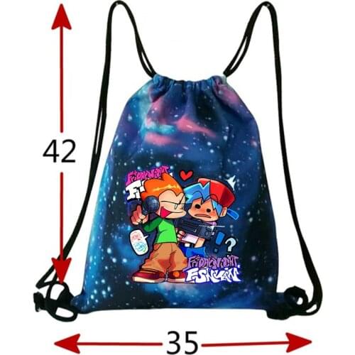 Hot Game Friday Night Funkin Beach Bag Outdoor Fitness Sport Bag Bundle Pocket Boys Girls Drawstring Bag Unisex Backpack Shopper