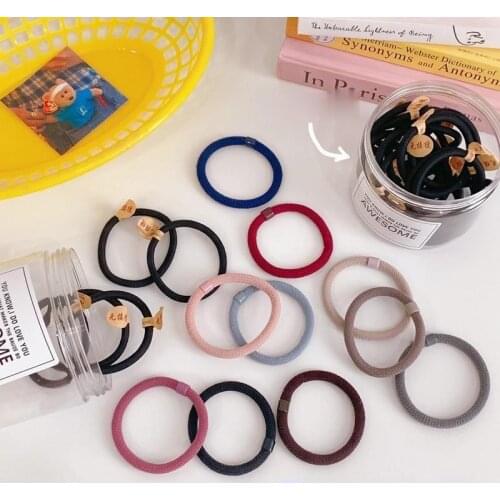 Korean Style Simple All-match Super Elastic Seamless Rubber Band Hair Ring Hair Rope Head Rope15pieces Canned Combination Hair