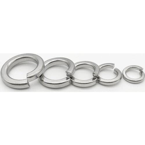 M1.6 M2 M2.5 M3 M4 M5 M6 M8 M10 M12 M14 M16 M18 M20 M22 M24 GB93 A2 304 Stainless Steel Spring Washer Split Lock Elastic Gasket