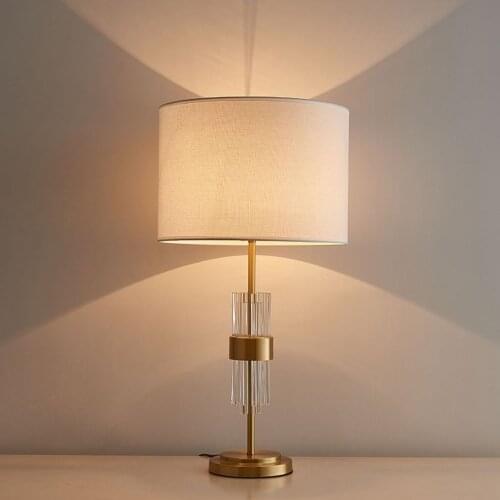 Luxury Crystal Table Lamp Vintage Copper Desk Lamp for Bedroom Decoration Bedside Living Room Reading Table Lamps Night Lights