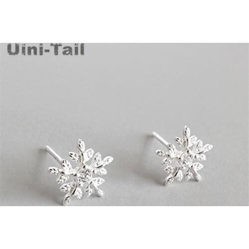 Uini-Tail 925 sterling silver fashion small snowflake micro-set earrings female Korean sweet flower ear jewelry wholesale