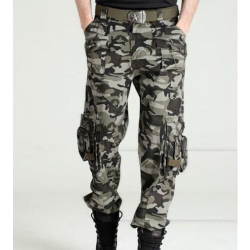 Camouflage Sweatpants Tactical Pants Fashion Plus Size Unisex Cargo Pants Casual Jogger Pants Mens Military Army Green Pants