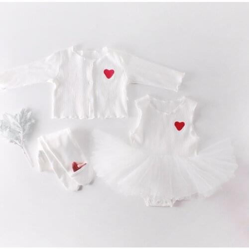 Newborn Baby Girls Super Fairy Tutu Romper + Cardigan Set
