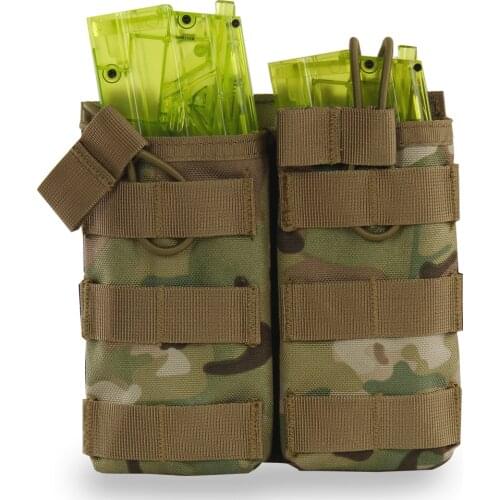 Tactical Molle Open-Top Bag Double Magazine Pouch FAST AK AR M4 FAMAS Mag Pouch Holder for Hunting Military Paintball Airsoft