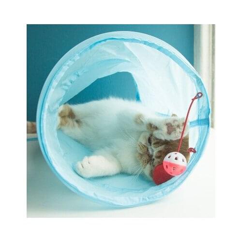 Cat Tunnel 2 Holes Pet Play Tubes Balls Collapsible Crinkle Kitten Toys Puppy Ferrets Rabbit Play Dog Tunnel Tubes