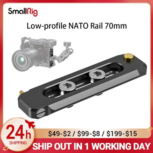 SmallRig Universal Low-profile NATO Rail 70mm Compatible with NATO clamp for quick release 1/4"-20 mounting screws BUN2483