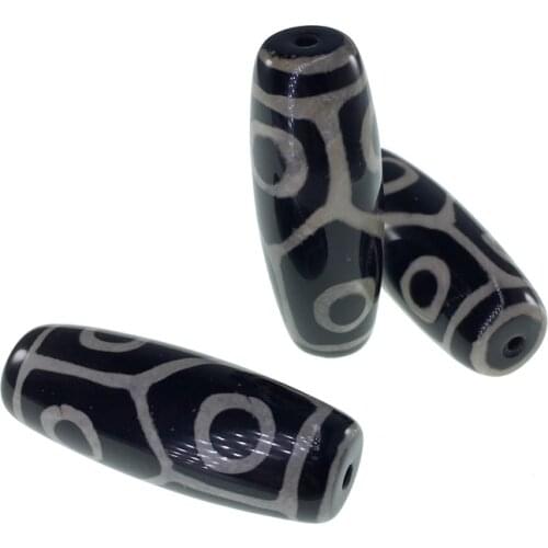 Vintage Jewelry Accessories Stone Beads Natural Tibetan Dzi Agates Stone Beads Oval Six-eyed Antique Agates Beads for Women Men