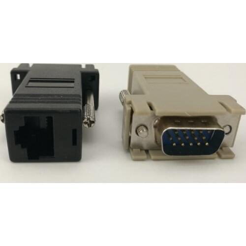 High Quality Network Cable Adapter VGA Extender Male To LAN CAT5 CAT5e CAT6 RJ45 Female 300pcs/lot