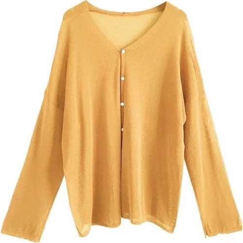 Summer Ice Silk Cardigan Womens Mid-Length Loose-Fit Coat Thin Ride Lazy Transparent Sweater 2021 Womens Clothing