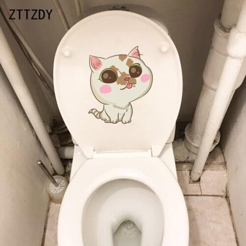 ZTTZDY 19.5*23.3CM A Likable Cat Toilet Decal Wall Sticker BedRoom Home Decoration T3-0310