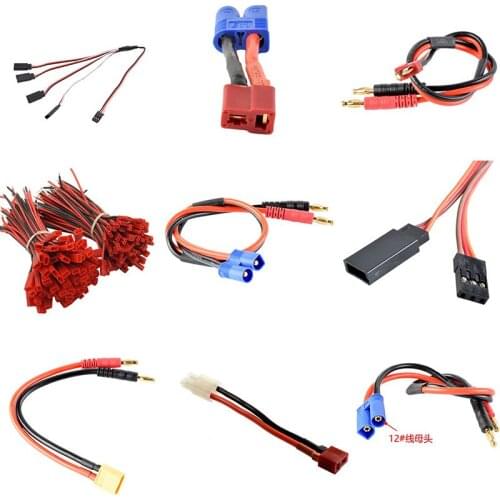 1PC RC Model Car/Aircraft Battery Adapter Cable T Plug/EC5 Banana Plug/Xt60 Tamiya Plugs/Servo Extension Cable/Lead Cord Y Line