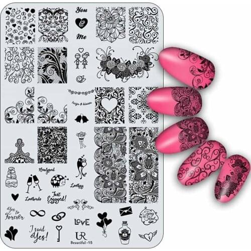 10pcs/set Nail Stamping Sets Lace/Halloween/Christmas Designs Image Steel Plates Nail Art Templates DIY Salon Tools