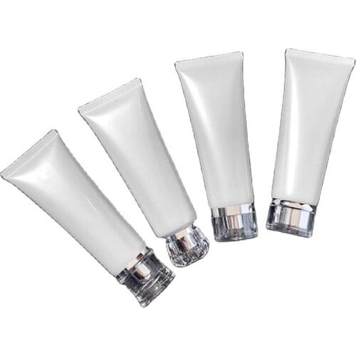 100ml Pearl White Cosmetic Soft Tube Beauty Makeup Accessorie Empty Cosmetic Packaging Container Travel Squeeze Bottle 50pcs/lot