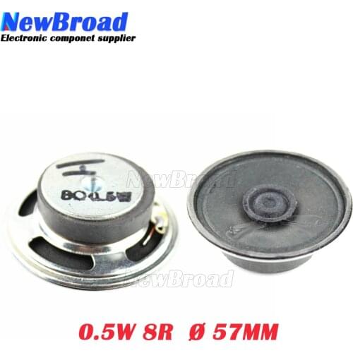 2pcs/lot New Magnetic Paper Cap Cone speaker 8 ohms 0.5 watt 0.5W 8R speaker Diameter 57MM 5.7CM thickness 17MM