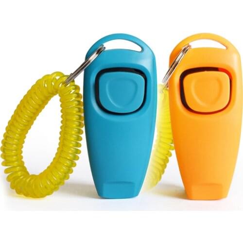 2 In 1 Pet Clicker Dog Training Whistle Answer Card Pet Dog Trainer Assistive Guide with Key Ring Dog Training Tool Pet Supplies