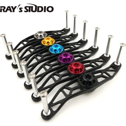 DIY aluminum black&gray colored handle for fishing reel,90mm