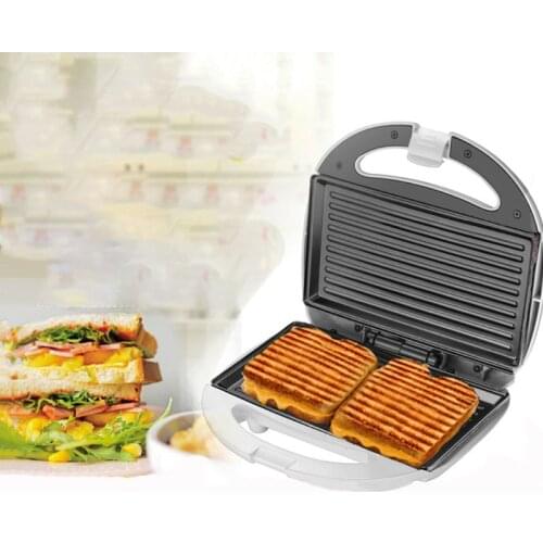 Curved Stripe Omelette Bread Waffle Sandwich Maker Grill Non-stick Coating Cool Touch Handle Anti-Skid Feet Baker Machine