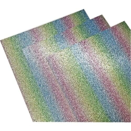 25pcs 12"x12" 300G Black Glitter Paper with Laser Stars & Rainbow Color Printing Glitter Card Stock
