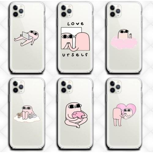 Cartoon Funny big eyes ketnipz Phone Case Clear for iphone 12 11 Pro max mini XS 8 7 6 6S Plus X 5S SE 2020 XR cover