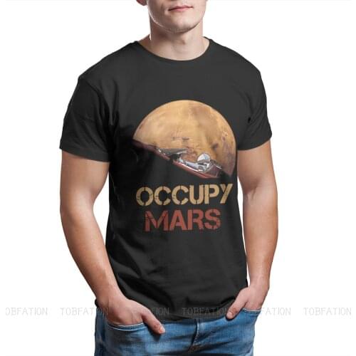 Occupy Spacex Starman TShirt For Men Mars 2020 Perseverance Rover Exploration Clothing Style T Shirt Comfortable Print Loose