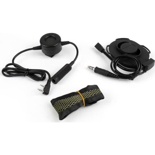 Artudatech 5Pcs 2Pin HD01 Z-Tactical Bowman Elite Headset Waterproof PTT For Kenwood For TYT Walkie Talkie