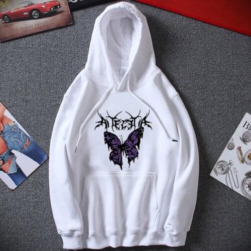 Butterfly Print Hooded Aesthetic Hoodie Fashion Streetwear Sweatshirt Tops Pullover Sudadera Hombre Autumn Winter Unisex Hoodies