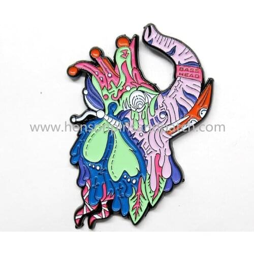 Customized Zinc alloy elephant soft enamel Pins dye black