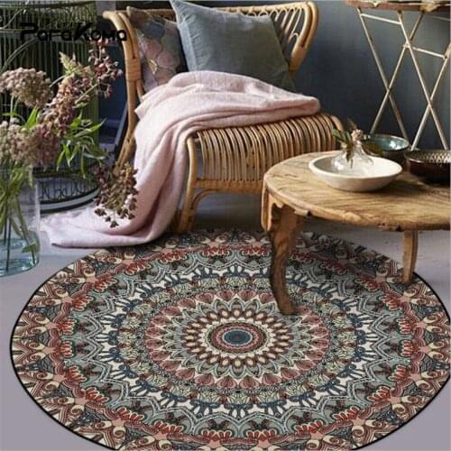 Carpets for Living Room Vintage Flower Pattern Round Carpet Bedroom Christmas Rug Area Rug