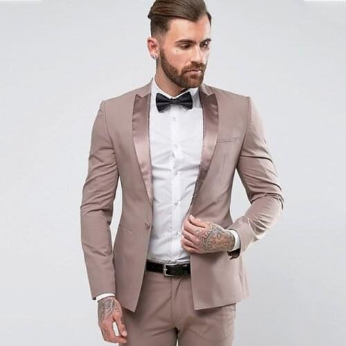 Handsome Groomsmen Peak Lapel Groom Tuxedos Mens Wedding Dress Man Jacket Blazer Prom Dinner (Jacket+Pants+Tie) K171