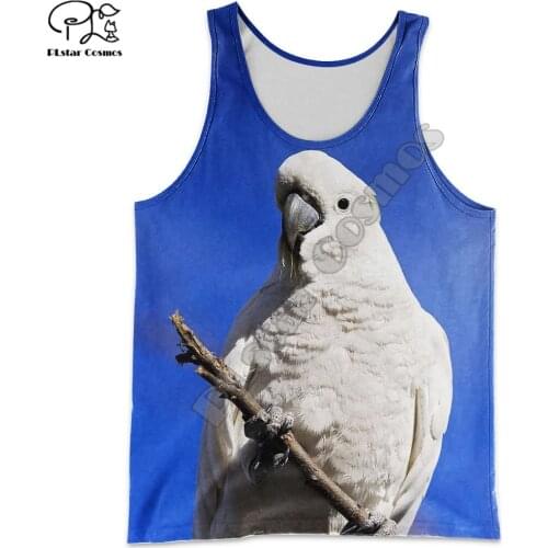 PLstar Cosmos Colorful Beautiful Parrot Streetwear Hot Summer 3D Printed Casual Sleeveless Unisex Tank Top Vest Men/Women P41
