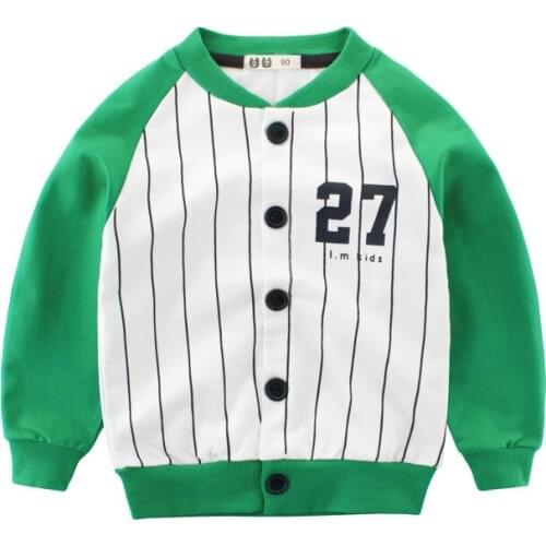 Children Boy Clothes Casual Cotton Boys Coat Spring Autumn Striped Patchwork Kids Boys Jacket Long Sleeve Outwear Coats Green
