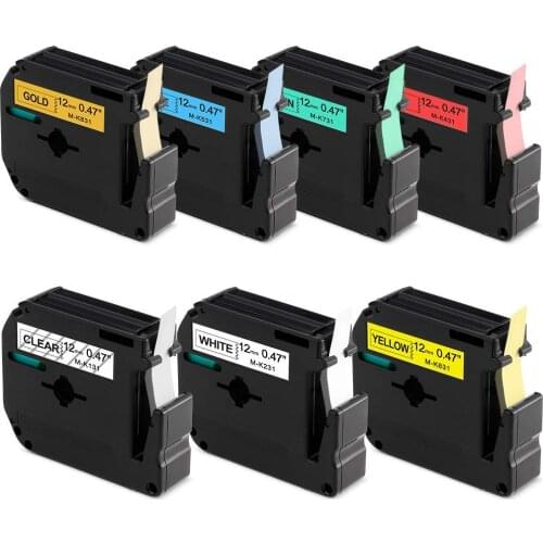 P-Touch M Tape MK131 MK231 MK431 MK531 MK631 MK731 MK831 Label Tapes Compatible for Brother PTouch PTM95 PT65 PT70 Label Maker