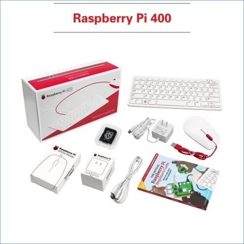 Raspberry Pi 400 4GB RAM 1.8G Cortex-A72 CPU Built-in WiFi Bluetooth Official SD Card Power Adapter Video Cable Beginner Guide
