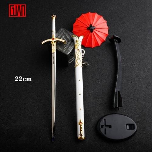 Alloy Sword Weapon Model Keychain Exhibition Set Weapon Toys Play Destiny Night Cos Playking Arthur For Hero Weapons