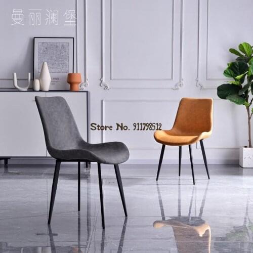 Minimalist modern hotel restaurant light luxury dining chair nordic dining table chair Italian home desk stool backrest makeup c