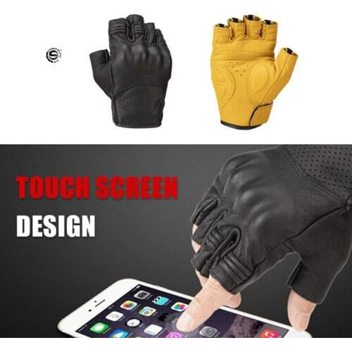 SFK-Motorcycle Gloves High-Grade Goatskin & Nylon Mesh Protective Gloves Off-Road Racing Outdoor Gloves Can Touch Screen Fashion