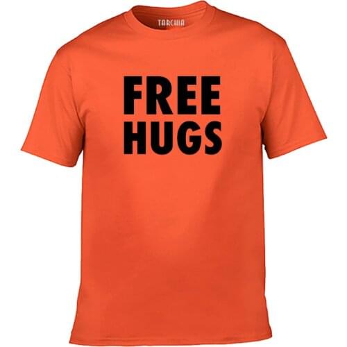 TARCHIA 2021 Fashion Cotton Tops Tees Arrive Hugs Design Men Short Sleeve Boy Casual Homme Tshirt T Plus Free Shipping New