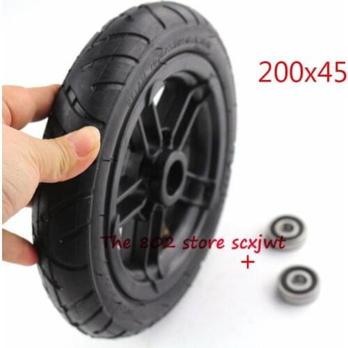 Size200x45 Inflated Wheel and hub and inner tire For E-twow S2 Scooter M6 M8 M10 Pneumatic Wheel 8" Scooter Wheelchair Air Wheel