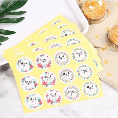 120pcs/lot Lovely Round Colored Garland Thank you Seal Sticker DIY Multifunction Seal Sticker Gift Sticker Gift Label