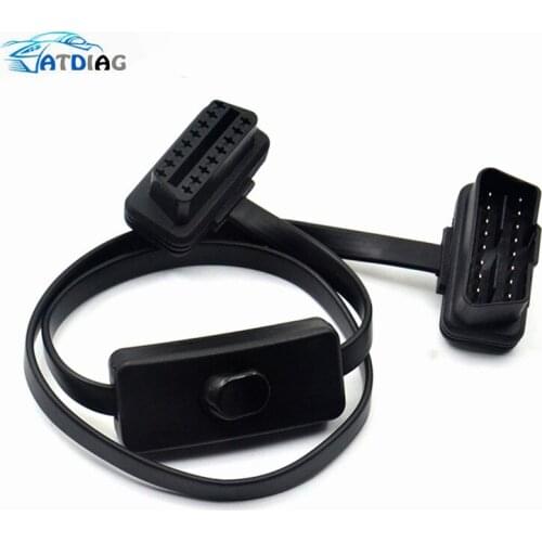 New Arrival OBD 2 Splitter Extension 1 to 2 with Switch Y Cable Male Two Port To Female for ELM327 Auto Diagnostic Scanner Tool