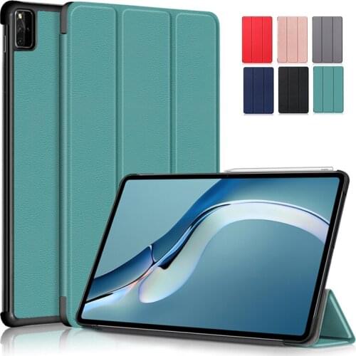 Solid Color case For Huawei MatePad Pro 12.6 inch 2021 WGR-W09 WGR-W19 WGR-AN19 Slim Magnetic Folding Stand PU leather Cover